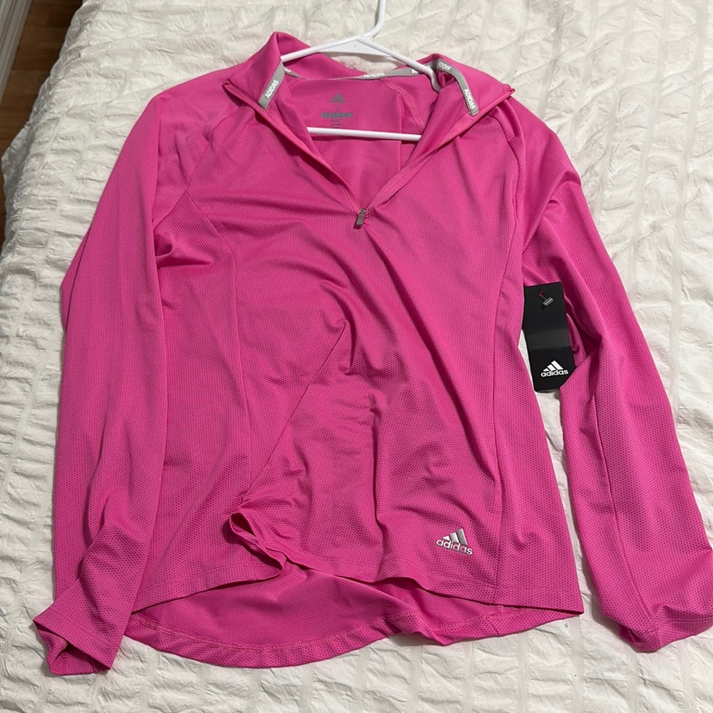Hot pink adidas quarter zip